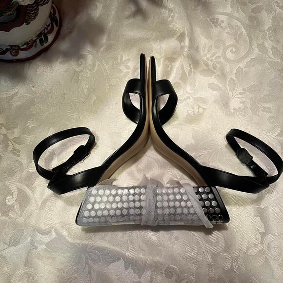 MICHAEL KORS Merriam Studded Leather Block-Heel Sandals – Size 9 - Picture 4 of 7